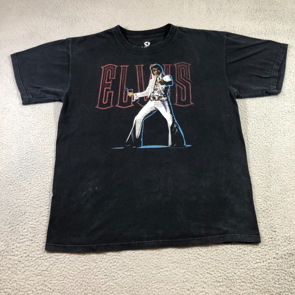 liquid blue elvis presley T Shirt Mens L black  fair condition